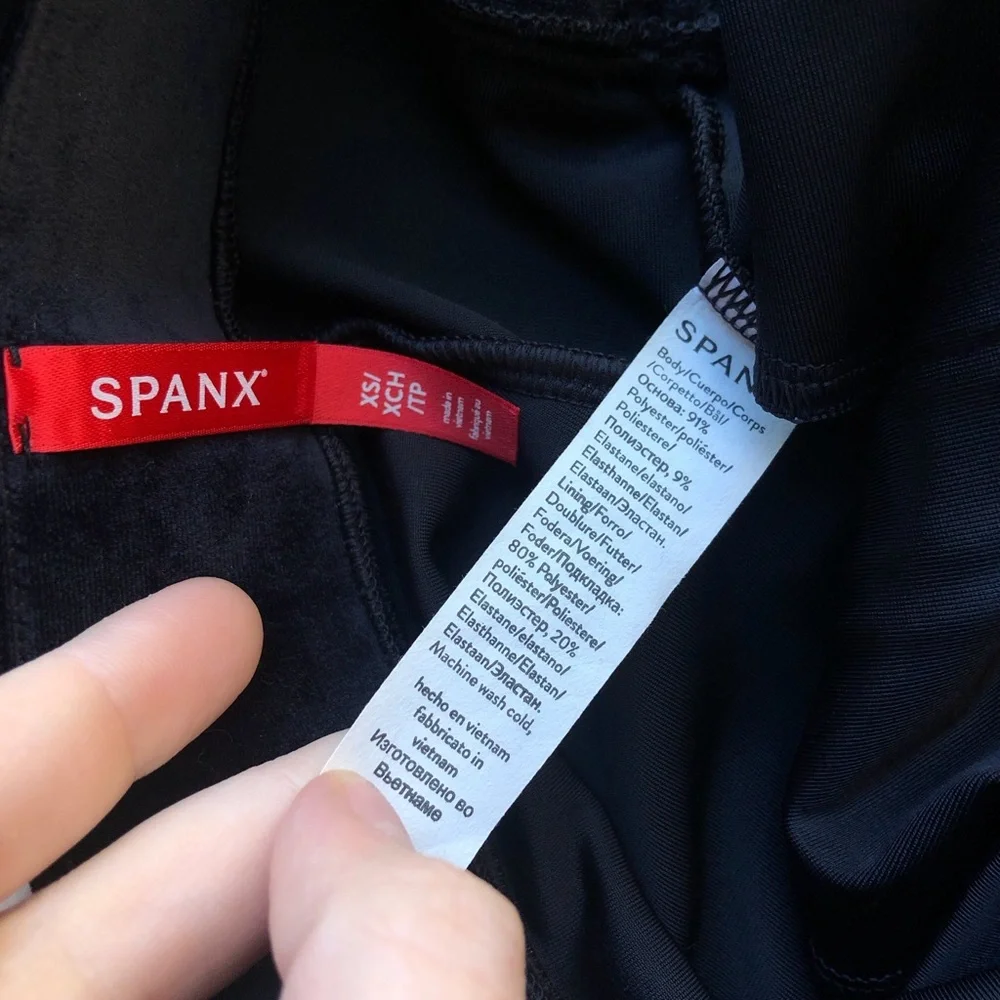 Spanx Y2k Black velvet wide leg pants with a high waist - Picture 2 of 7